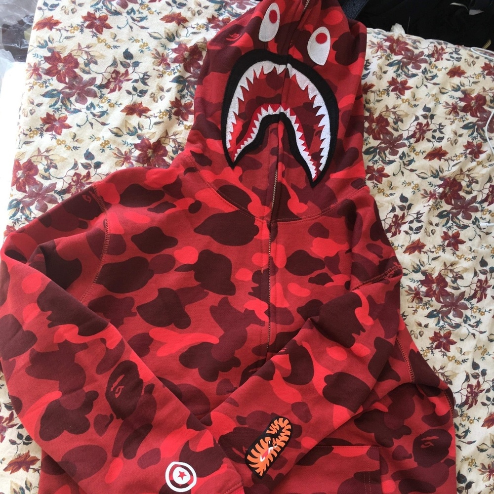 Red PONR Bape Hoodie .OFFICIAL.